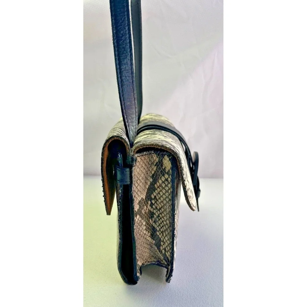 Patricia Nash Tauriana Portland Python Leather Crossbody Organizer Flap Bag Purs